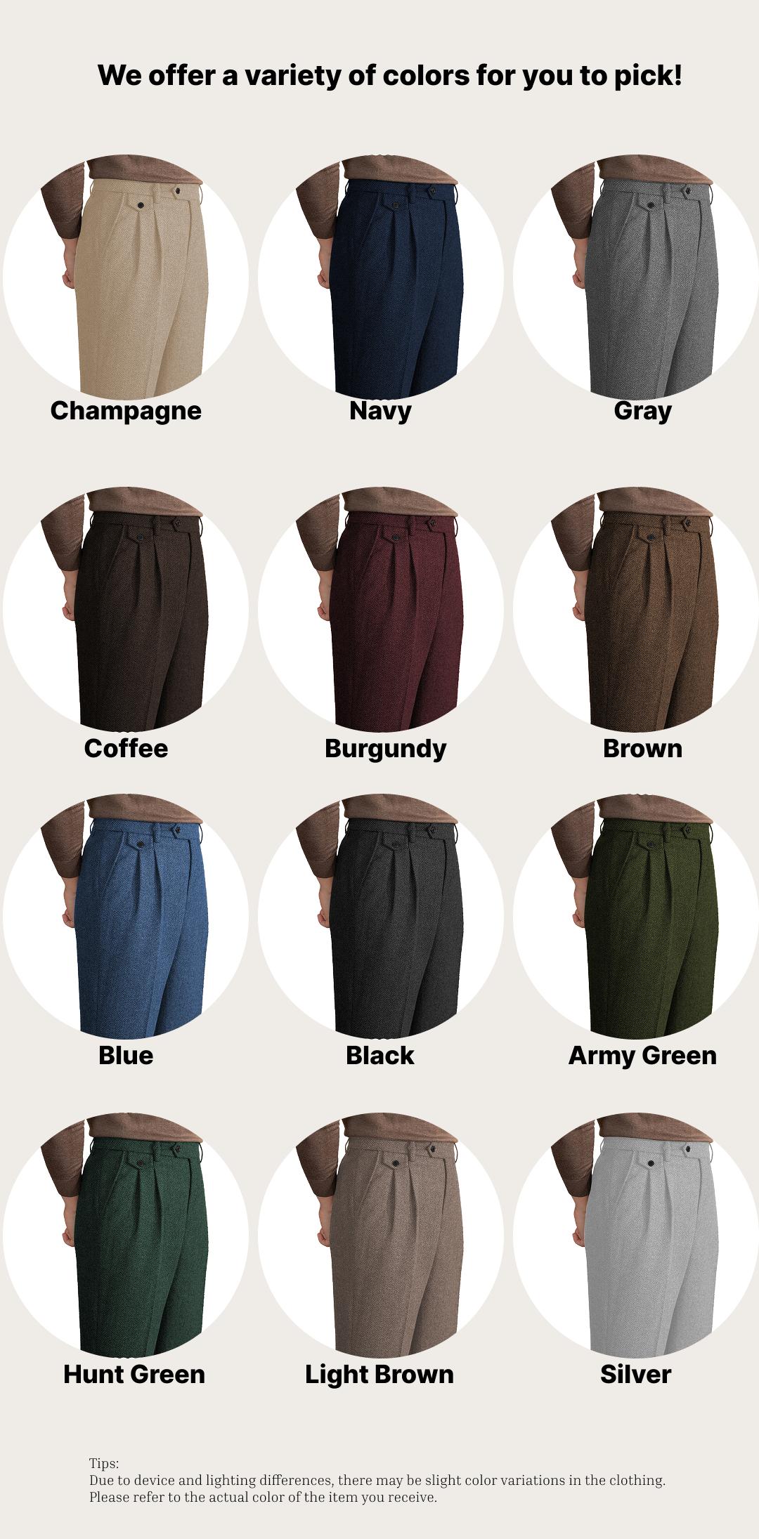 Men's Rtero Herringbone Tweed Polyester Blend Dress Pants: Elevate Formal & Smart-Casual Styles for Business, Weddings & Daily Polished Looks