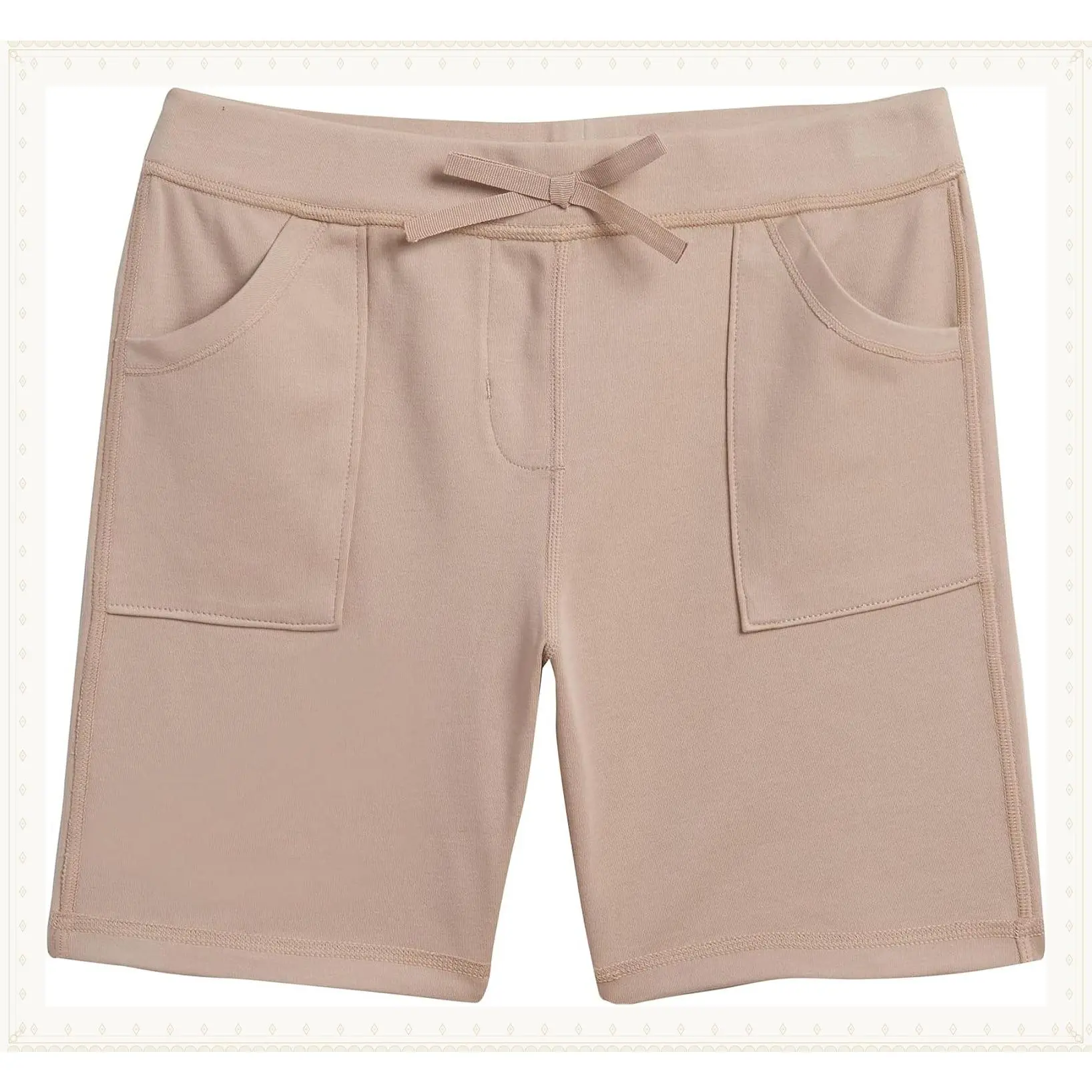 Girls School Uniform Sensory-Friendly Pull-on Short,Soft Fabric with Elastic Waist&Drawstring, Tagless, Flattened SeamsGift