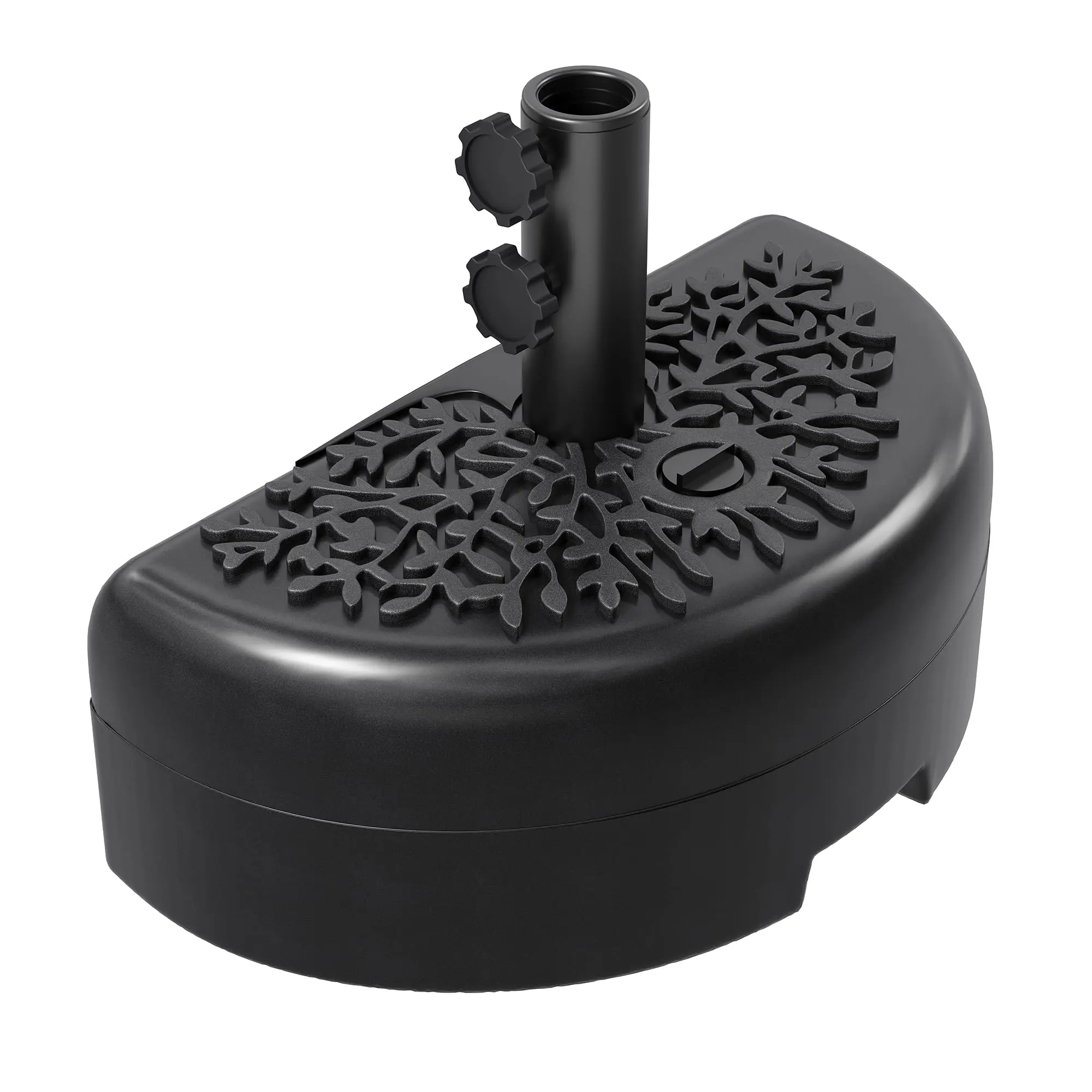 ⛱️ 68lbs Half Round Fillable Umbrella Base – HDPE Weatherproof Patio Stand, Fits 1.57" & 1.91" Poles, Tool-Free Handle, Space-Saving! 🏡✨