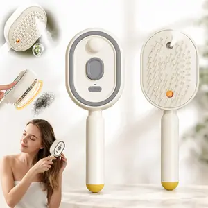 2026 New Rechargeable Steam Hair Straightener Brush, Electric Detangling Steam Hair Brush, Anti-Static Reduce Frizz Nourish Hair Portable Steam Hair Styling Brush For Travel Home Use