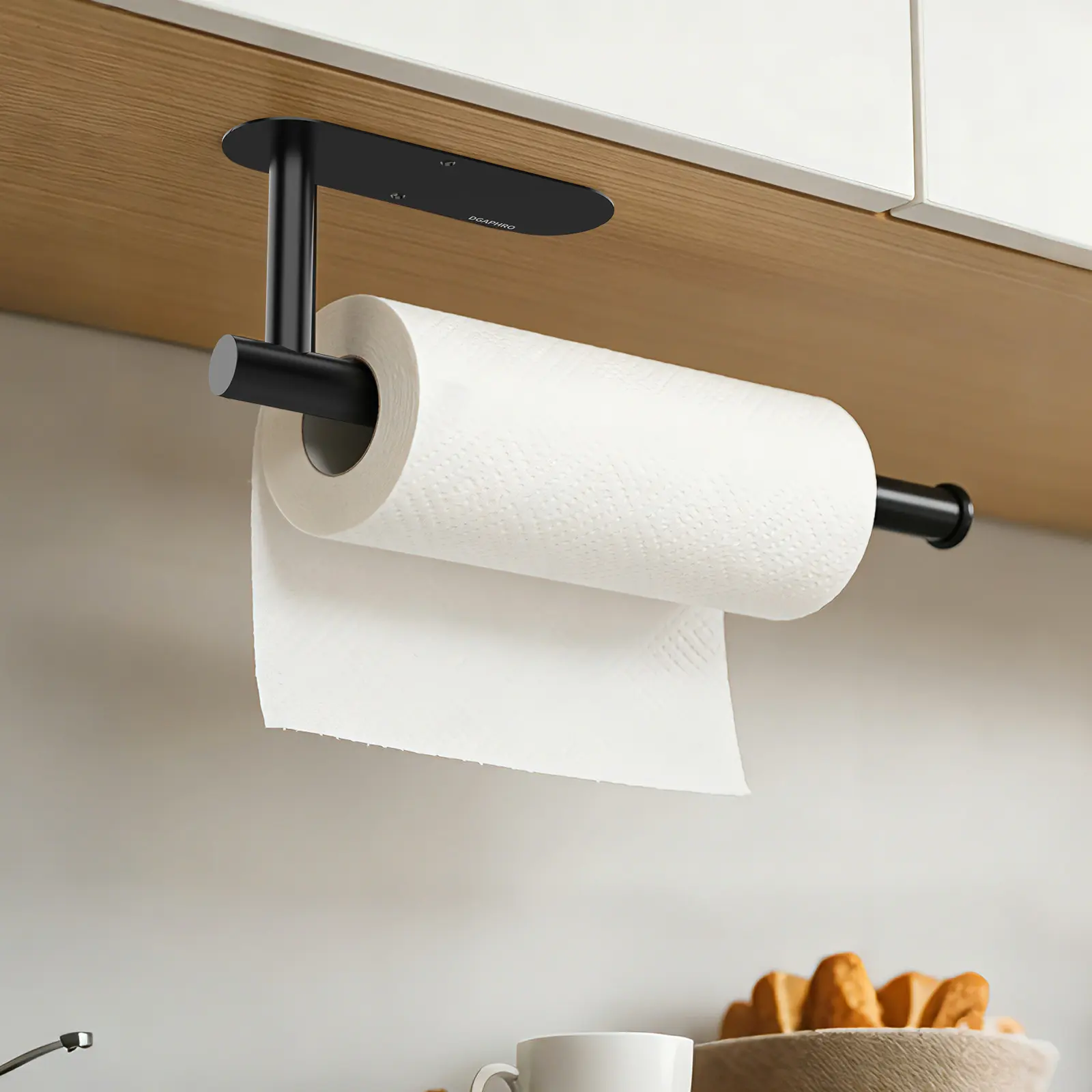 DGAPHRO Paper Towel Holder,Self Adhesive or Drilling Paper Towel Holders Under Cabinet,SUS304 Stainless Steel, Space-Saving, Easy Installation for Kitchen, RV & Bathroom-13" Towel Rack for Rolls, Plastic Wrap & More,Dispenser Bin.