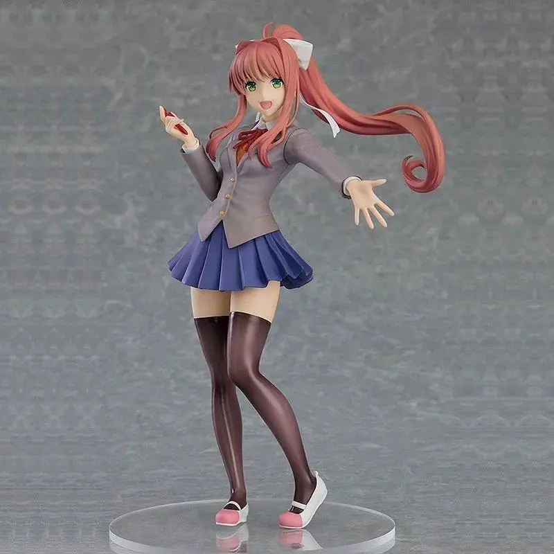 Cutecore Doki Doki Literature Club Monica Anime Action Figure, School Uniform Standing Pose, Beautiful Decorative Figurine for Toys & Hobbies Collectibles