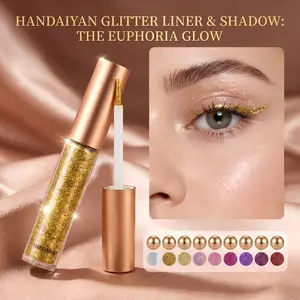 HANDAIYAN 2-in-1 Liquid Glitter Eyeshadow & Eyeliner | Sparkly Shimmer Eyeshadow Long-lasting Shimmering Eye Makeup for Festivals, Raves & Parties (Diamond Glow)