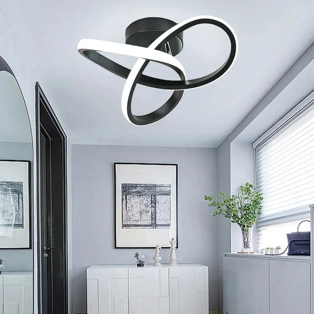 Modern Minimalist Infinity Vortex LED Ceiling Light, 24cm 18w Warm, Small Modern Fixture for Entryway, Hallway, Balcony
