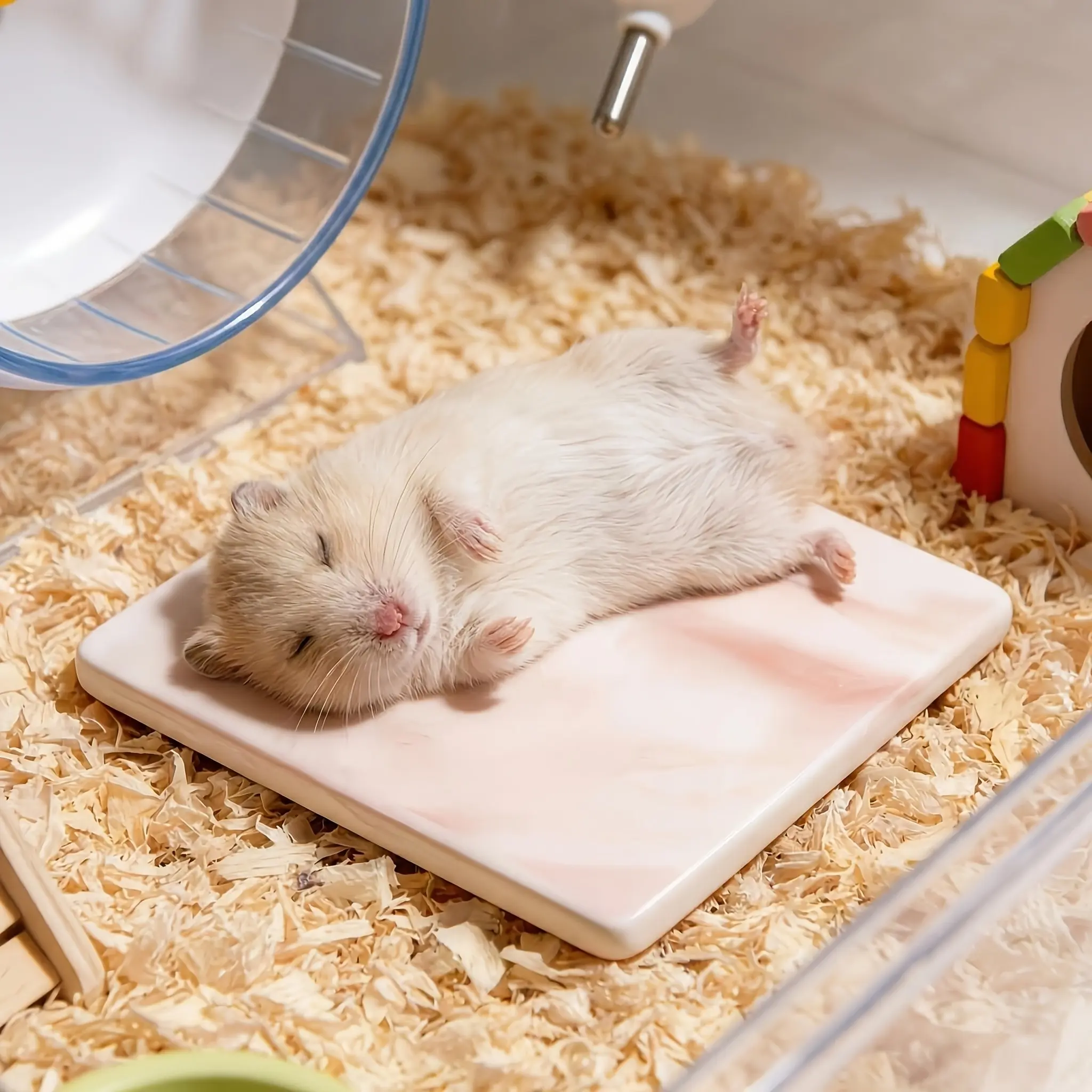 High Aesthetic Marble Pattern Ice Bed, Rodent Bed for Hamsters and Mice, Durable Bite-Resistant Pet Cage Cooling Accessory, Essential Summer Item, Hamster Cage Accessories