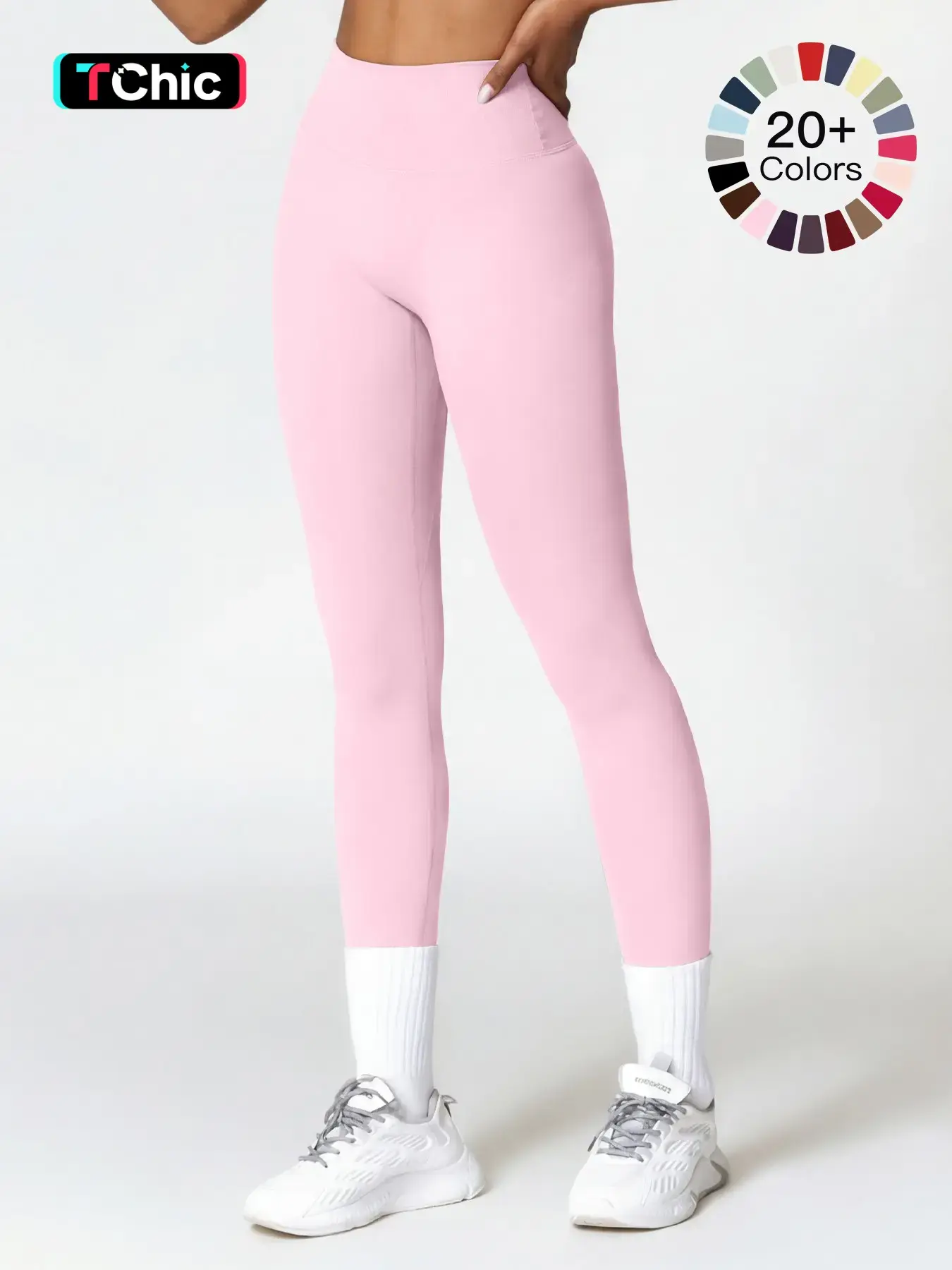 Women's High Waisted Sports Leggings, High Waists Leggings, Solid Color Skinny Pants, High Stretch Yoga Leggings, Ladies Sportswear for Indoor Outdoor Wear, Yoga Pants Women, High Elastic Activewear Fitness