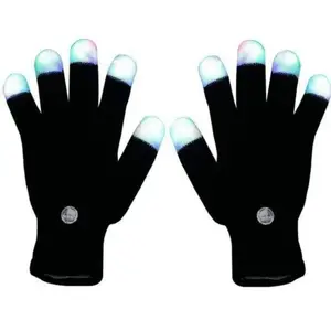 Unisex LED Flashing Finger Gloves, Universal Sports Gloves for Outdoor Activities & Party