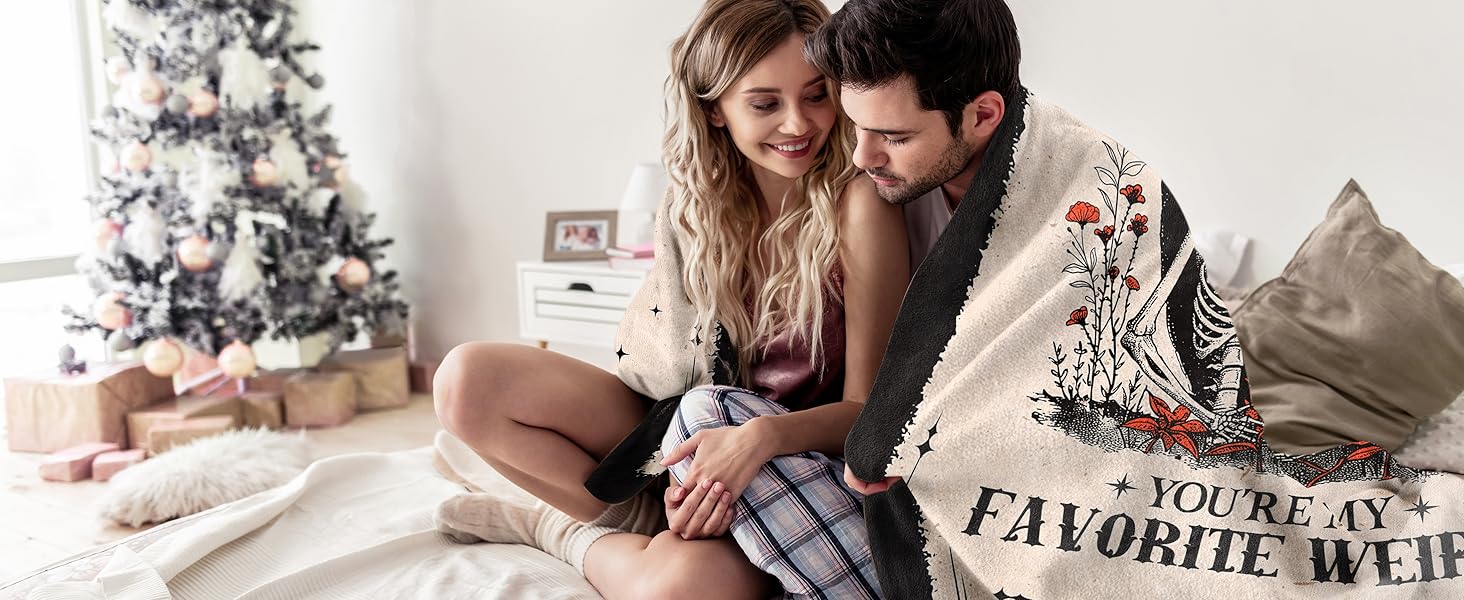 Goth Skeleton Romantic Blanket for Couples I Love You Gift for Him Her, Perfect for Anniversary Birthday Wedding Engagement Valentine's Day Christmas Flannel Fleece Throw for Men Women Boyfriend Girlfriend Ghost Design Goth Skeleton Romantic Blanket for Couples I Love You Gift for Him Her, Perfect for Anniversary Birthday Wedding Engagement Valentine's Day Christmas Flannel Fleece Throw for Men Women Boyfriend Girlfriend Ghost Design