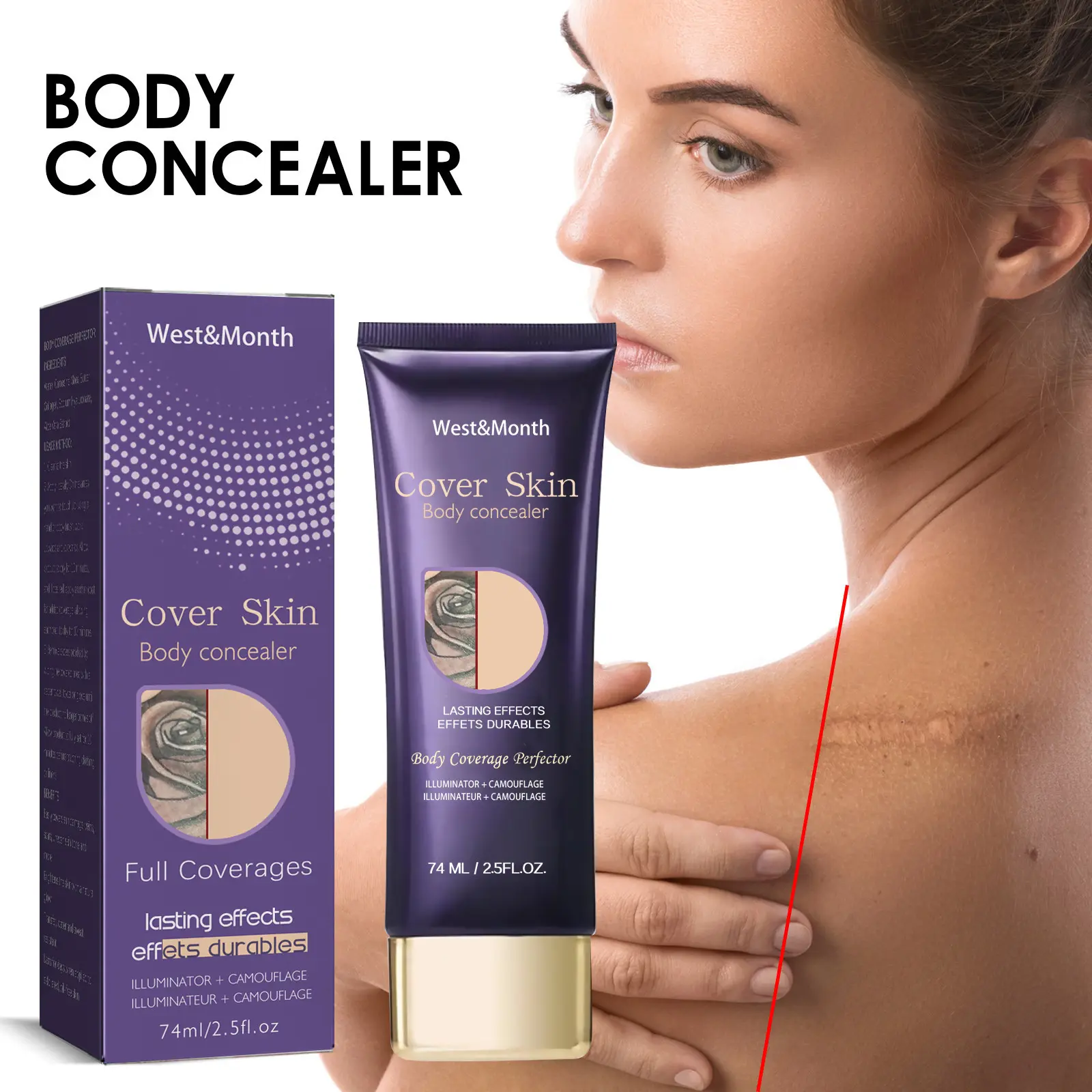Waterproof Body Concealer - Invisible Coverage for Tattoos, Scars, Birthmarks (Beauty & Personal Care, Makeup, Concealer & Foundation)