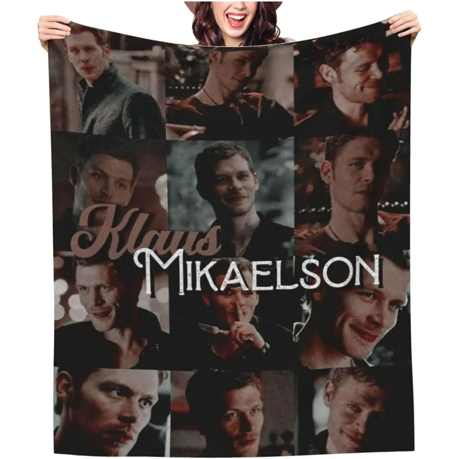 Klaus Mikaelson Photo Collage Flannel Throw Blanket The Originals Vampire Diaries TV Show Warm Blanket Gift Fans All Ages