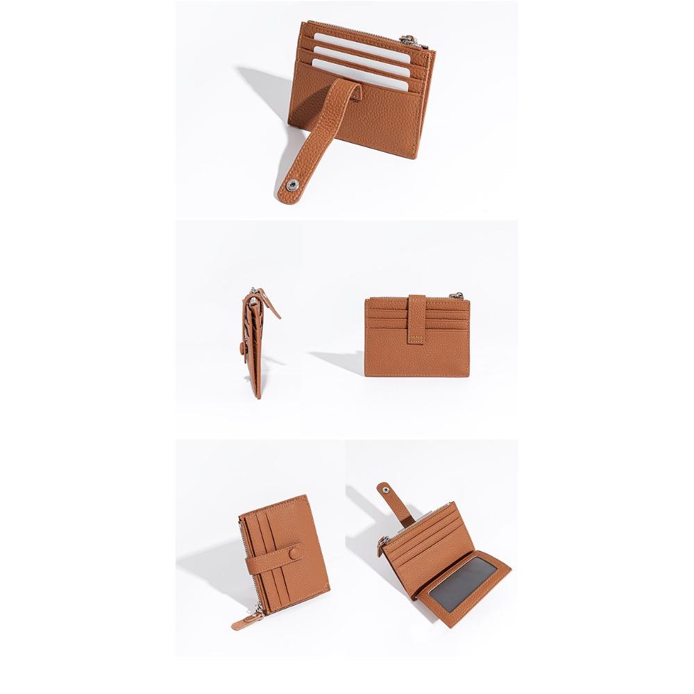 Leather Ultra-Thin Card Holder Wallet – Korean Multi-Card Zipper Change Bag, Mini Wallet for Commuters, First-Layer Cowhide Simple & Stylish Design
