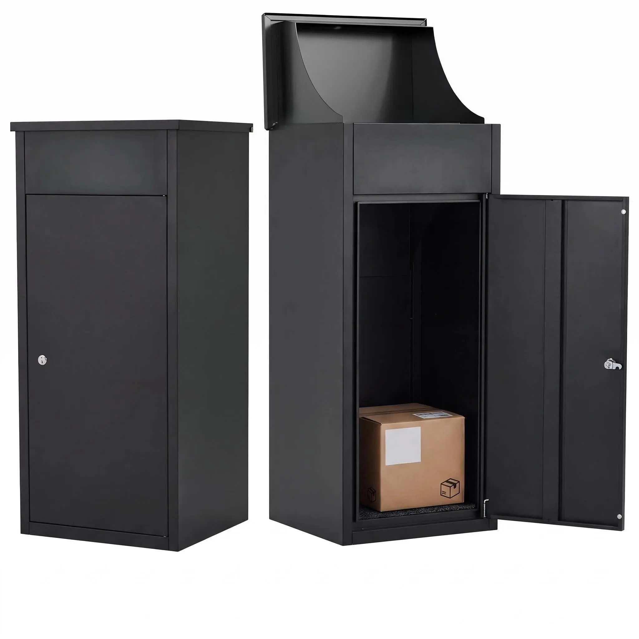 Large Outdoor Parcel Delivery Box for Porch, Anti-Theft Package Drop Box with Lock System, Weatherproof Mailbox for Packages & Mail, Galvanized Steel Parcel Safe for Home Front Door Patio