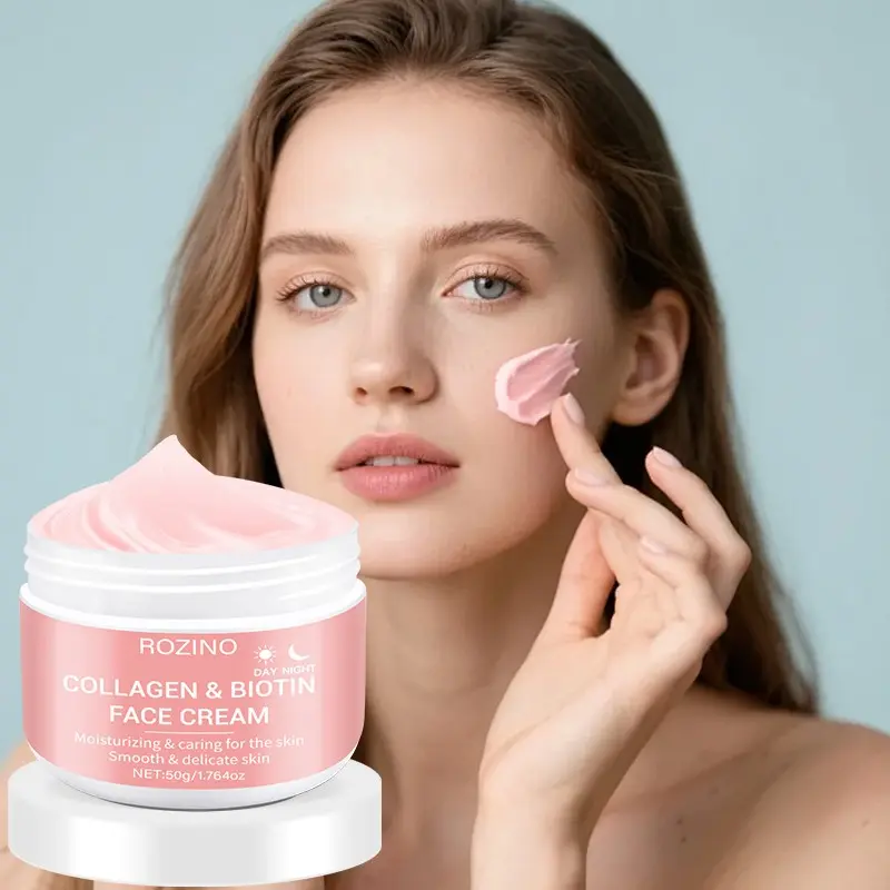 50g Collagen Biotin Face Cream, Moisturizes and Smooths Skin, Suitable for All Skin Types Including Sensitive, Morning and Night Use