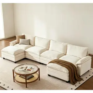 [2-3 Packages]110-143 Inch Modular Couch Sectionals with Ottoman, Big Comfy Cloud Couches, L/U Shaped 4-6 Seats Modular Sectional Sofa, Modern Cloud Sectional Couches for Living Room, Deep Seat Sofa