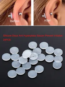 20PCS Flexible Discs Of Anti Hyperplasia Silicone Piercing Without Pulling Piercing Disc For Piercing Healing Saucer Prevents Irritation Inflammation Drilling For Ear Stud Nose Ring Lip Piercing Accessories