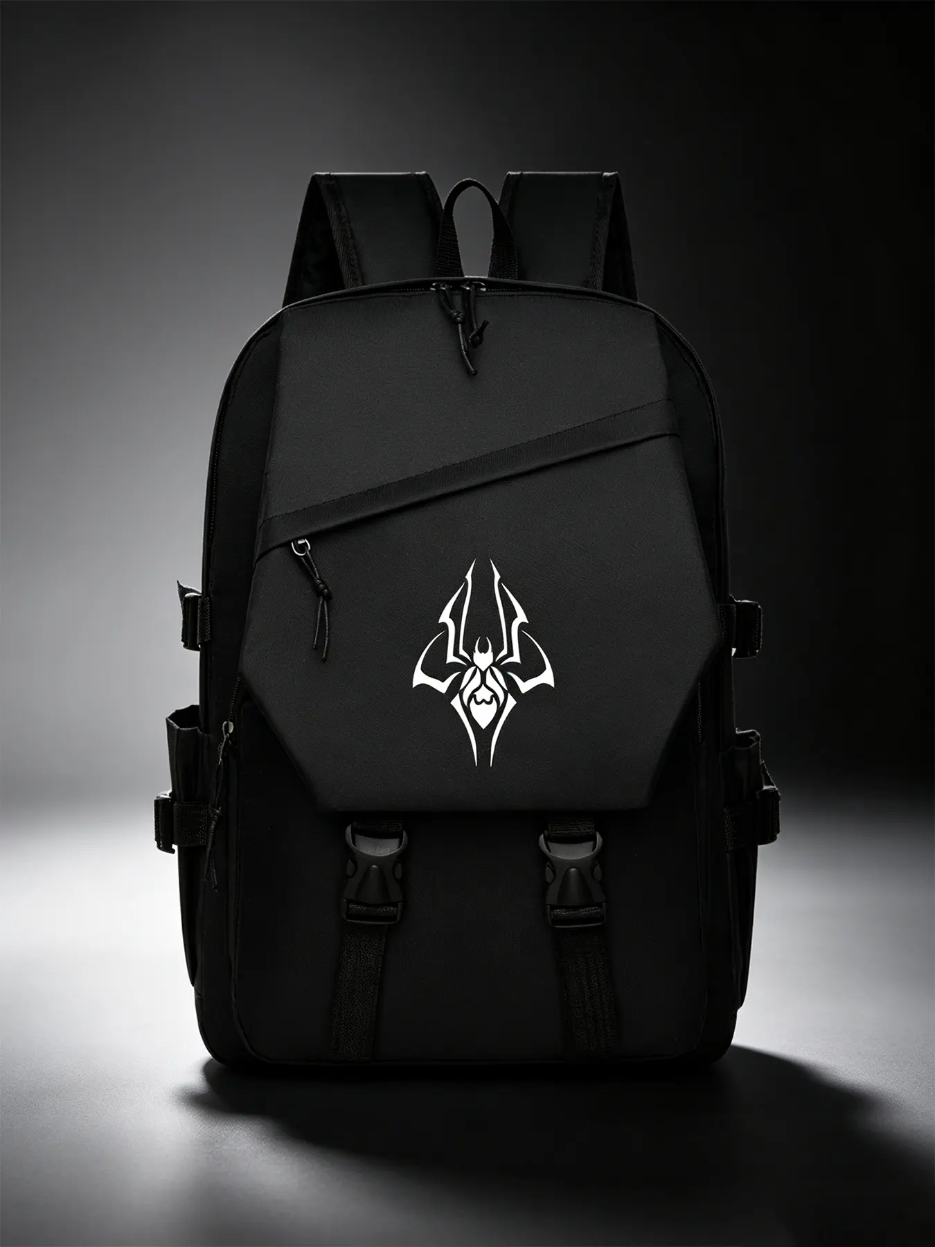 Spider Pattern Casual Graphic Backpack, Large Capacity Laptop Travel Bag with Zipper Closure & Comfortable Shoulder Straps, School Backpack for Middle & High School Students, Men's Computer Document Bag