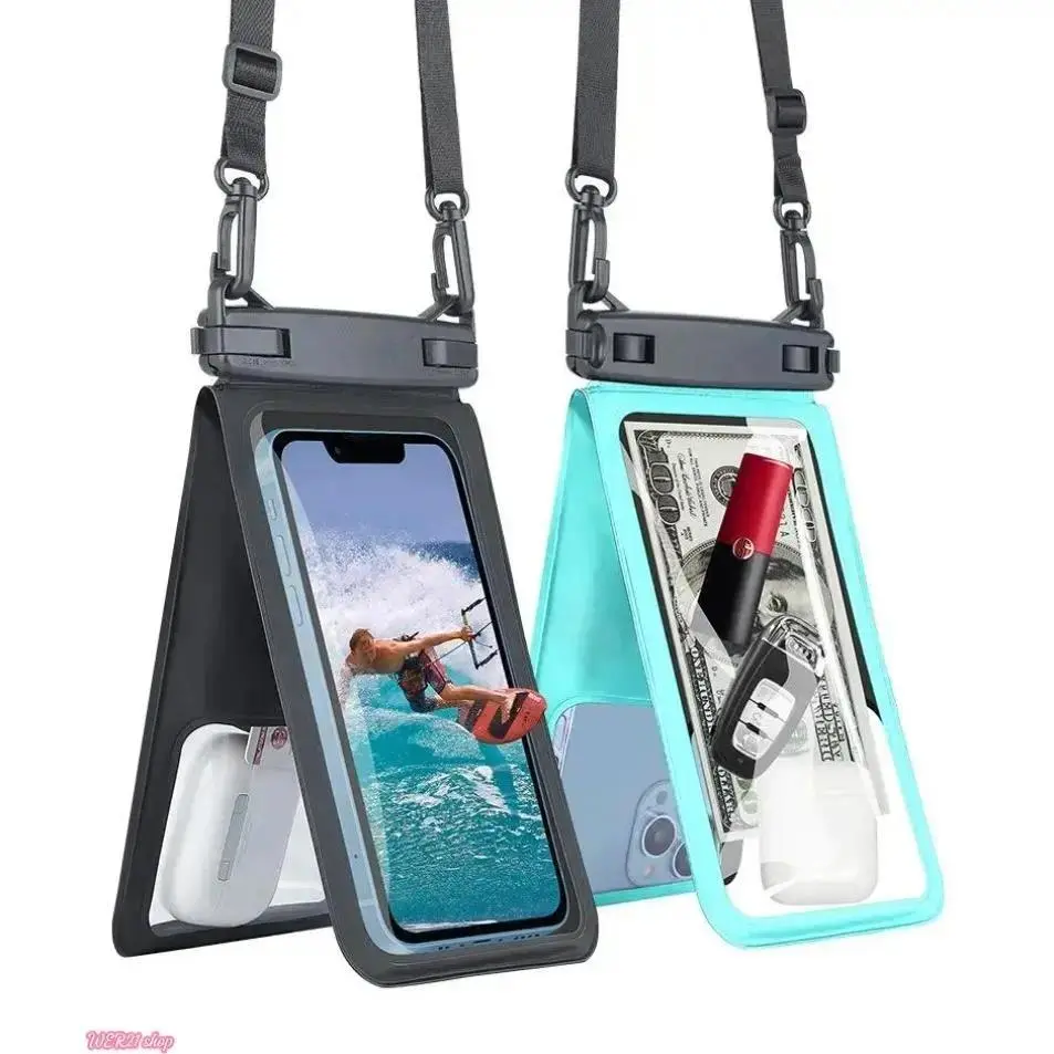 2026 Viral #SummerWins Dual Pocket Waterproof Phone Pouch, Clear Touchscreen Floating Dry Bag with Adjustable Lanyard Strap, Sand Dust Resistant Cell Phone Protector, Multi-Space Waterproof Accessory for Beach Swimming Cruise Water Park Trips