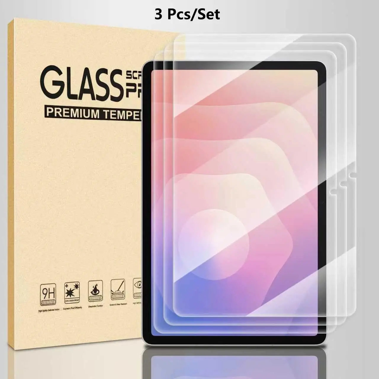 2 Pcs/3 Pcs Samsung HD Tempered Glass Screen Protector Film, Compatible with Galaxy Tab S10 Lite/s10 Fe/s9 Fe A9/a9+/x210/x215/x216 5g,x110/x115/x117, Anti-Scratch, 2-Pack Tablet Screen Protectors