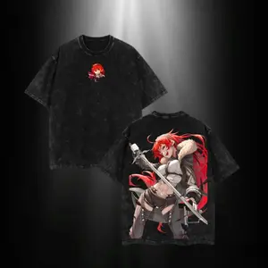 Eris | Mushoku Tensei Washed Tee Hoodie Sweater Double Printed Fiery Bond Graphic — For Lovecore Fans, For Gift Drops That Burn With Heart