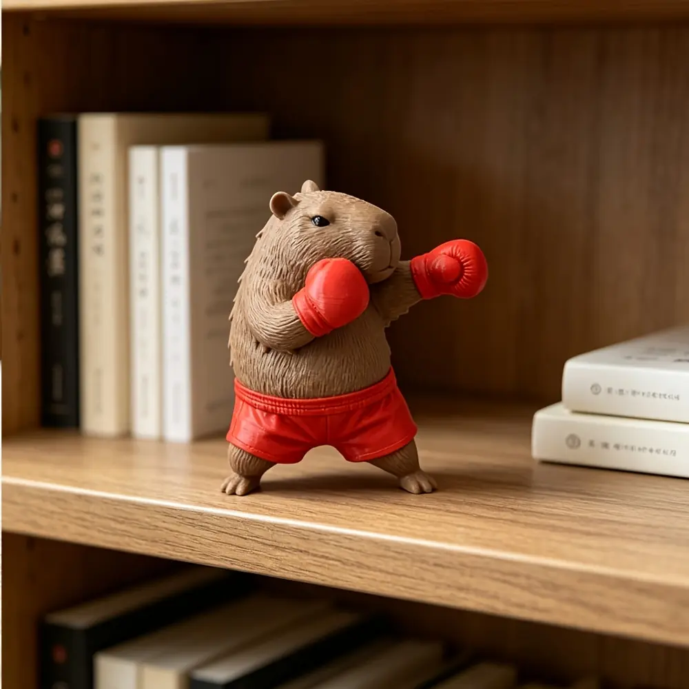 Cute Capybara Figurine - Plastic Capybara Ornament Suitable for Office Car Decor, / Collectible Animal Model with Sitting/Standing Poses, Multi-Room Decoration for Desktop, Car Dashboard, Year-Round Gift for &