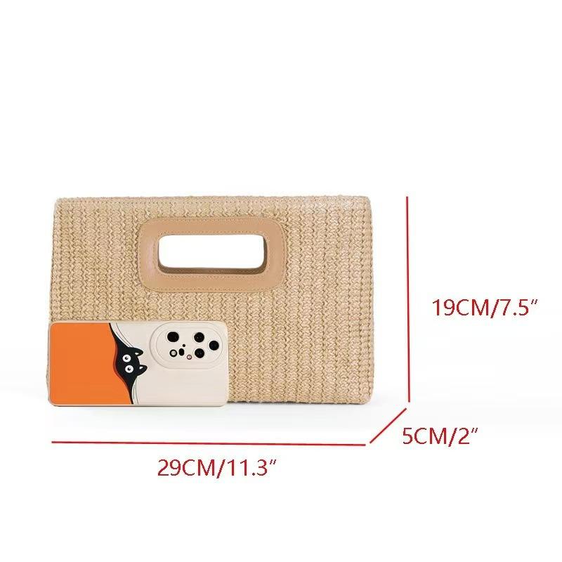 Trendy Straw Woven Beach Bag For Summer, Fashionable Woven Handbag For Women With Chain Crossbody Strap, Lightweight Rattan Bag, Breathable Large Capacity Travel Tote, Casual Vacation Shoulder Bag, Stylish Summer Essential Bag For Beach Trips & Daily Outi