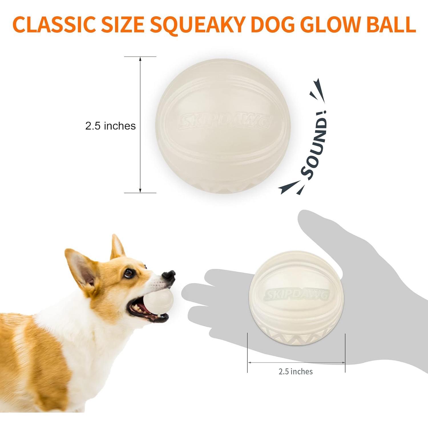 Interactive Squeaky Light Up Ball - Glow in Dark, Floating , Durable TPR, Lightweight, Bouncy Tennis Ball for Dogs, 2.5 Inches, 1 Pack Interactive Squeaky Light Up Ball - Glow in Dark, Floating , Durable TPR, Lightweight, Bouncy Tennis Ball for Dogs, 2.5 Inches, 1 Pack