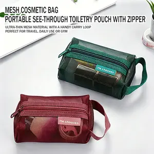Fashion transparent mesh coin purse mini zipper bag headset data cable storage bag Joker carry-on bag