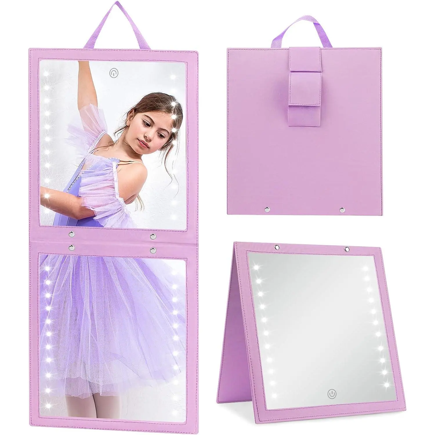 Lighted  Full Length  Mirror, Portable Dance Mirror, Foldable
