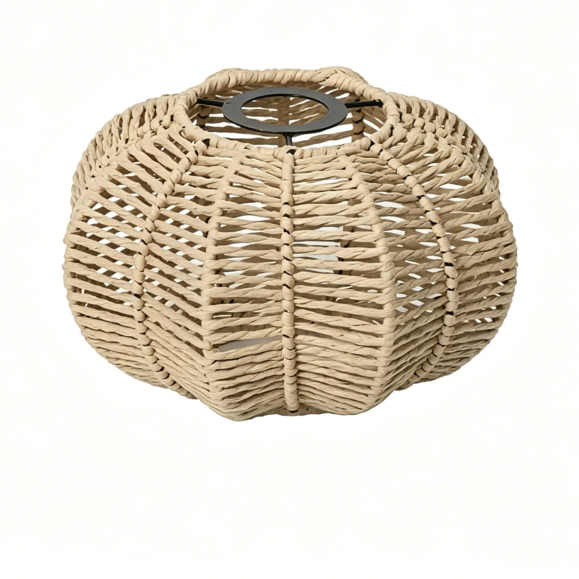 Handmade Woven Rattan Lampshade, Light Covers, Decorative Lighting Accessories, Pumpkin Shape, Natural Material, Ideal for Home Decor, Living Room, Kitchen, Bathroom, Gifts