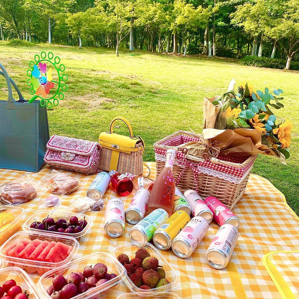 Extra-Large Beach Blanket (60" x 80") - Outdoor Picnic Mat: Waterproof, Sand-Proof, and Portable.Foldable and Lightweight-Ideal for Spring and Summer Camping, Beaches, and Parks.