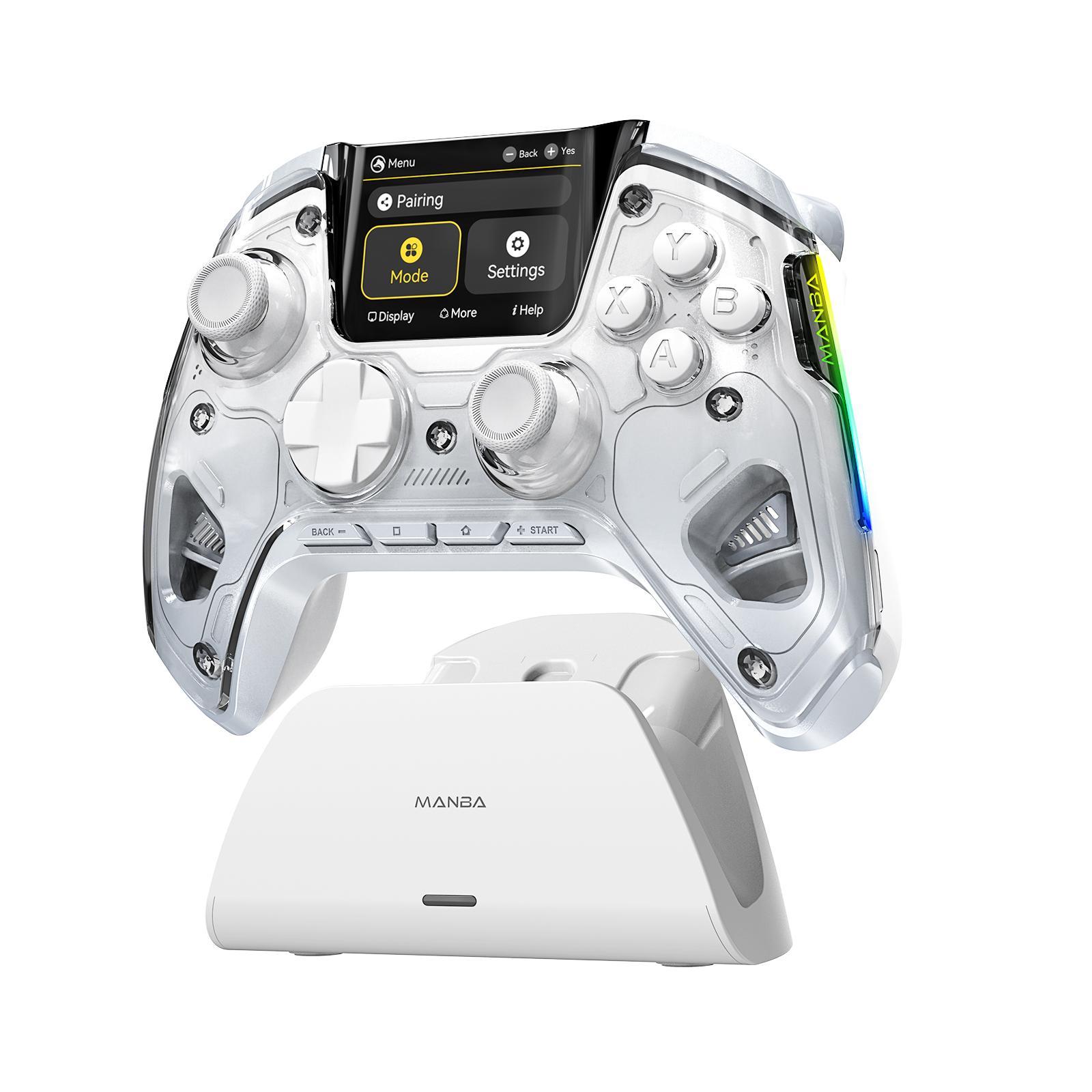 FIEHDUW NO DRIFT ManbaOne Interactive Screen Gaming Controller for Console, PC/Switch/iOS/Android/Steam Deck, Hall Effect Stick & Trigger(Not Compatible with Xbox, PS5)