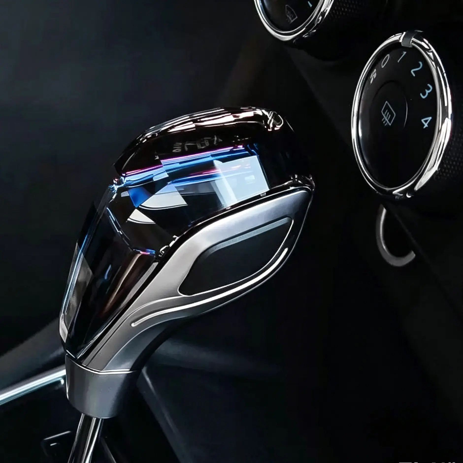 Crystal LED Gear Shift Knob, Universal Car Modification, Transparent Crystal Texture, Dashboard Decoration, Interior Upgrade Accessory
