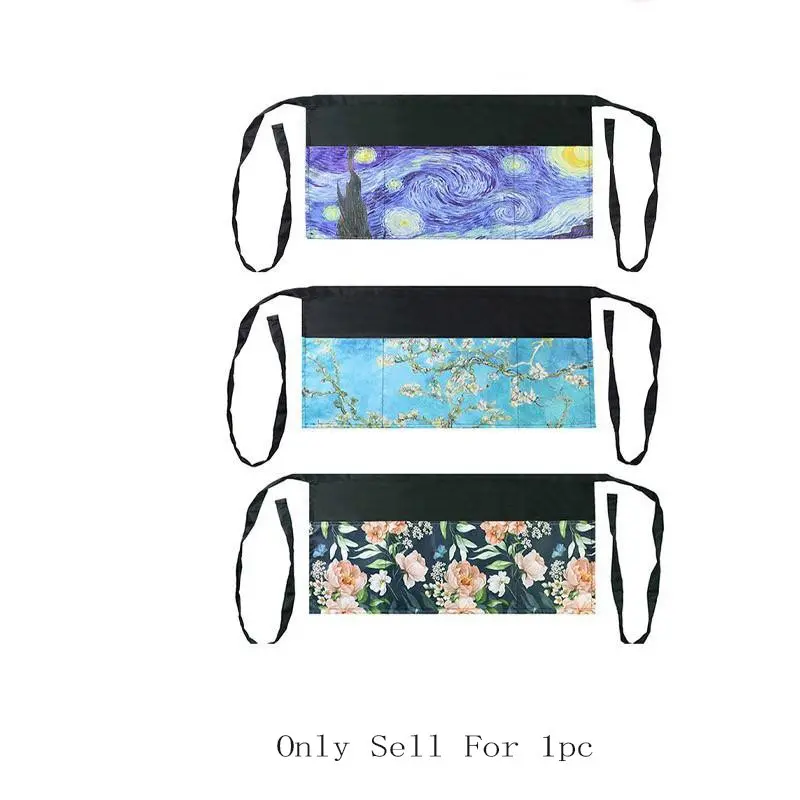 Reusable Waterproof Waist Apron, 3 Pockets Half Apron for Women and Men, Short Waist Server Apron, Durable and Practical Design