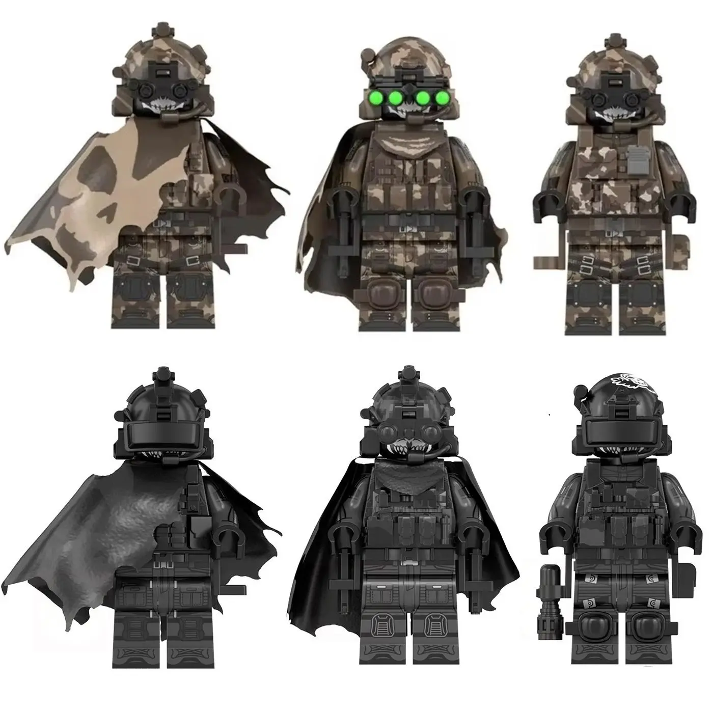 2026 hot item WM6147 WM6168 WM6169 Military Series SWAT Special Forces Building Block Commando Soldier City Police Cap Mini Action Figure Toys Collector Set 4.5cm ABS Plastic Figures, 4.5Cm Tall, Collectors Set