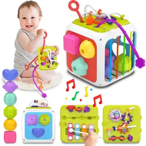 Montessori Toys  Toddler Girls Boys, Baby Sorter Learning Sensory Activity Cube, Toddler Girl Boy Easter Basket Stuffers Birthday Gifts, Baby Toys 18+ Months New model