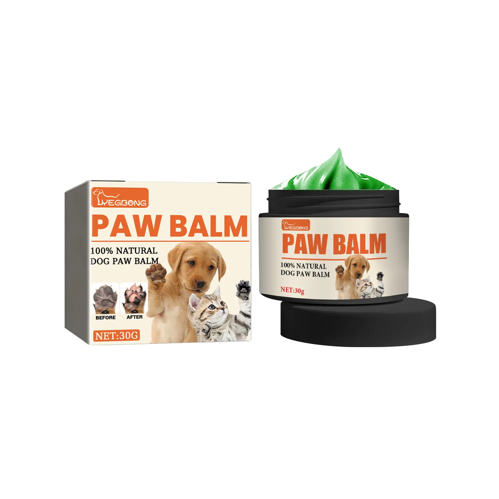 Yegbong Dog & Cat Anti-Crack Paw Balm - Intensive Moisturizing Formula, Prevents & Heals Dry Cracked Paws, Pet Grooming Claw Care Supplies