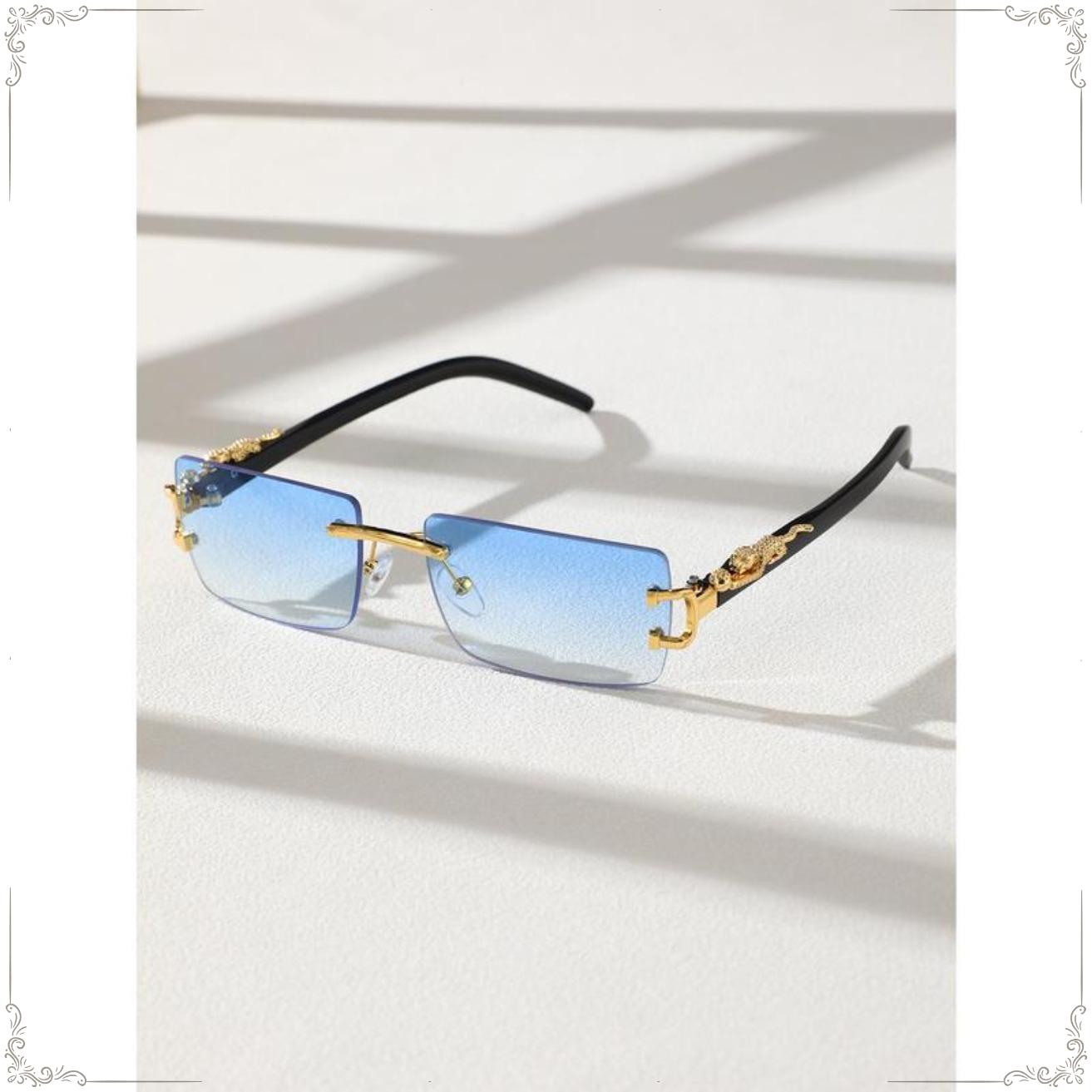 2 Pack Frameless Sunglasses Retro Decorative Glasses Leopard Luxury Metal Sunglasses For Travel Driving 2 Pack Frameless Sunglasses Retro Decorative Glasses Leopard Luxury Metal Sunglasses For Travel Driving