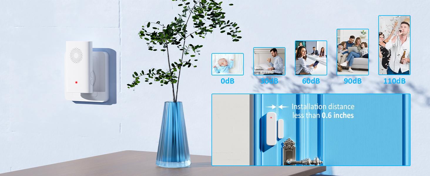 Wireless Door Sensor Chime, Door Open Alarm When Entry Business/Office/Store (500ft Range 51 Ringer Adjustable Volume) Home Alert Bell for Kid/Toddler Safety