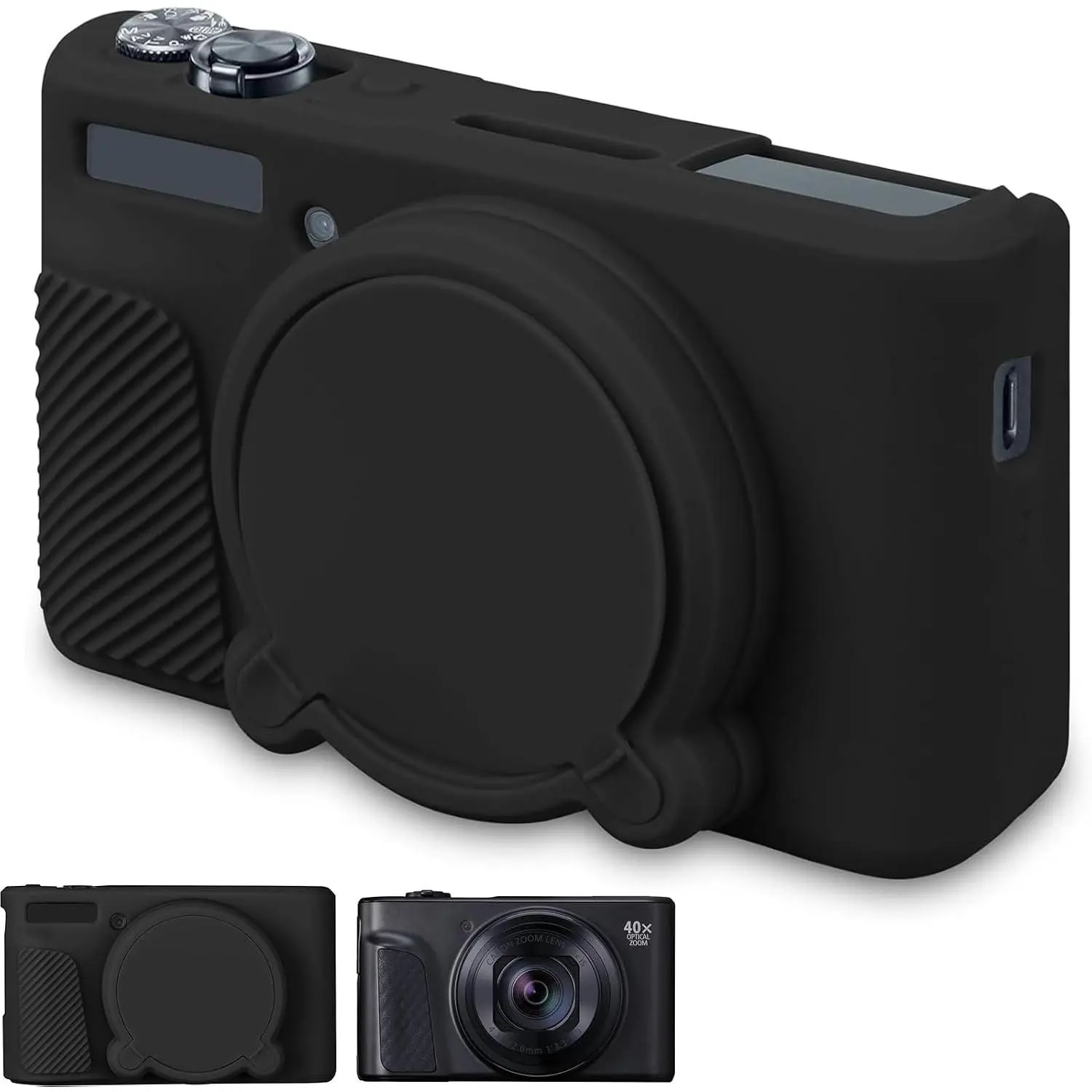 Camera Case Compatible with  PowerShot SX740 HS / SX730 HS, Soft Protective  Cover  with  Cutouts, Shockproof Anti-Slip Camera Protector
