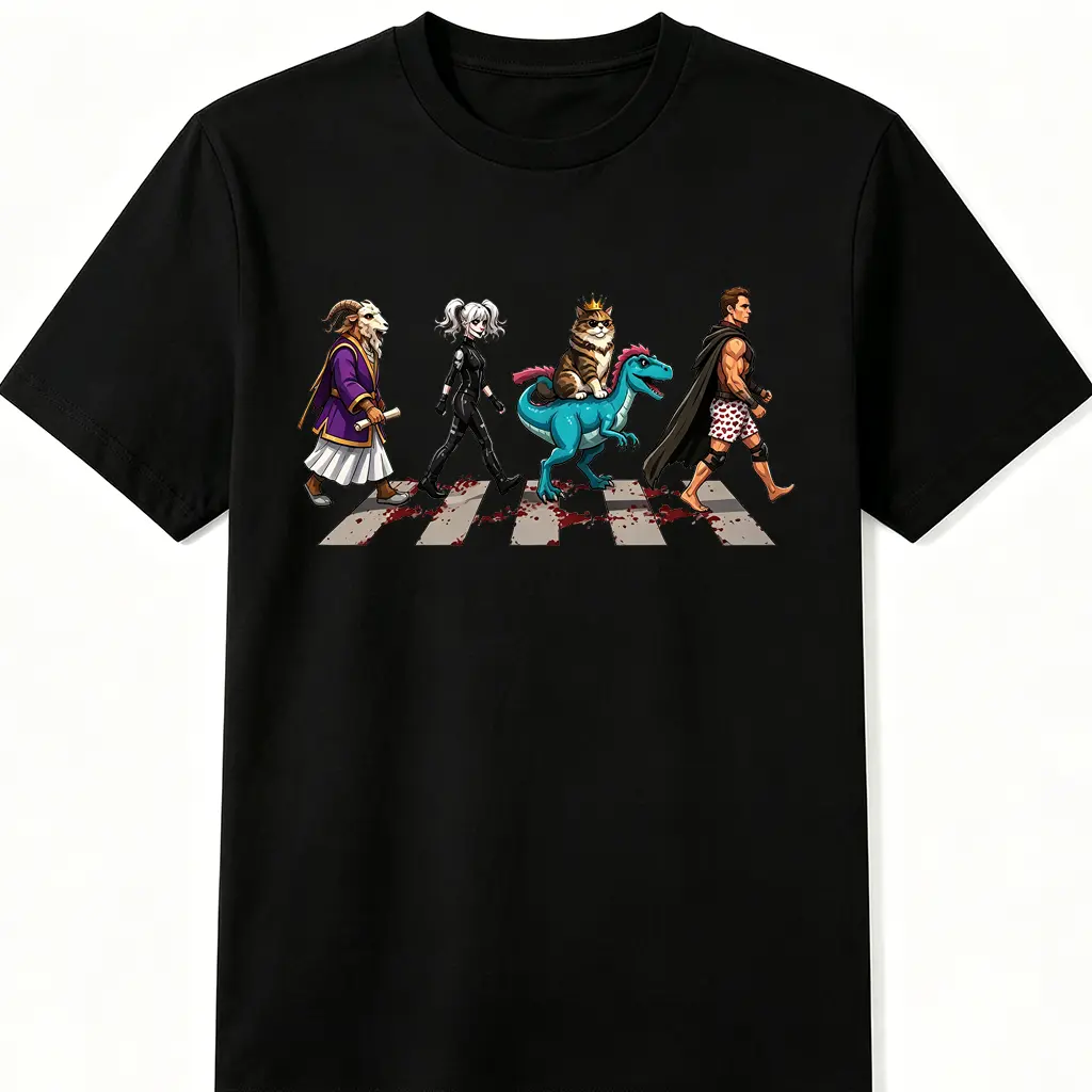 Dungeon Crawler Carl Shirt Abbey Road Tee, New Achievement T Shirt, DCC Shirt, Funny book lover gift LitRPG Gift, Gamer graphic tees Princess Donut And Mongo Sci-Fi Streetwear  Casua top trending