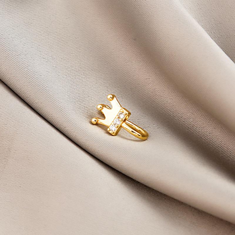 New star-shaped nose ring, simple U-shaped copper micro-inlaid non-piercing nose stud, trendy accessory