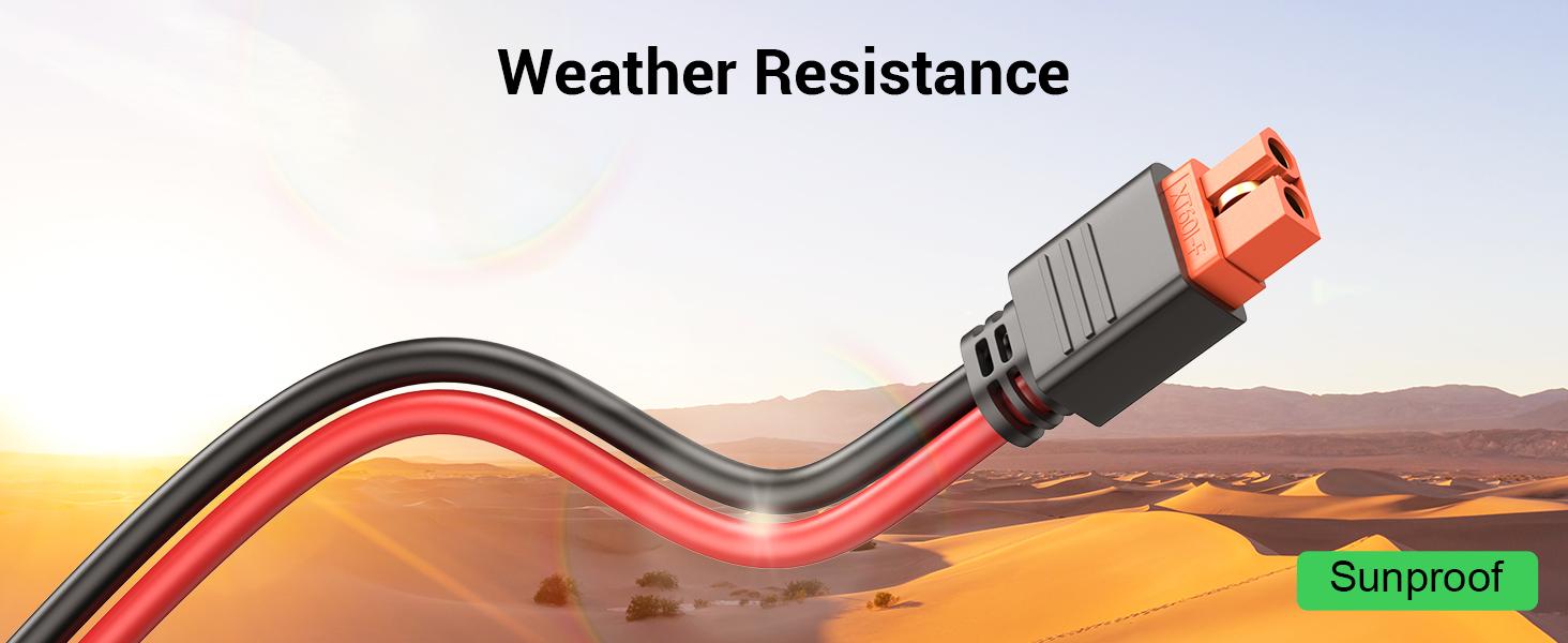 12AWG XT60i Connector, 12 Gauge 10FT to XT60i Adapter Extension Cable for RV Foldable Panel, Station, Generator