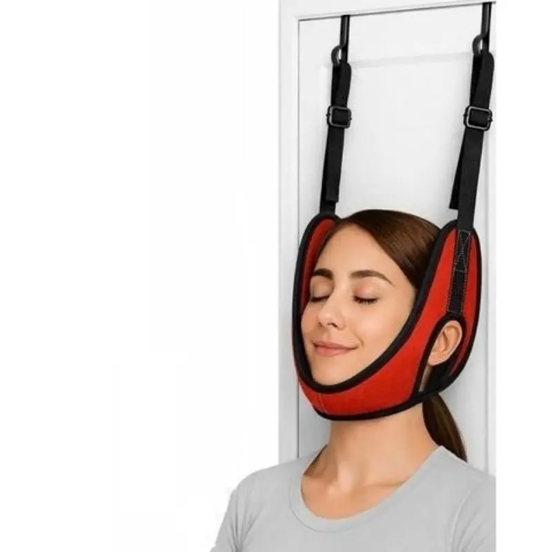 Load-bearing capacity 330 pounds, upgraded door-mounted cervical spine puller, Cervical Traction Tool | Thickened neck support, breathable design