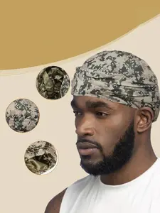 Digital Camo Sports Turban Hat, Unisex Hip Hop Headwrap, Slim-Fitting Plaid Street Style, All Seasons Fashion Accessory