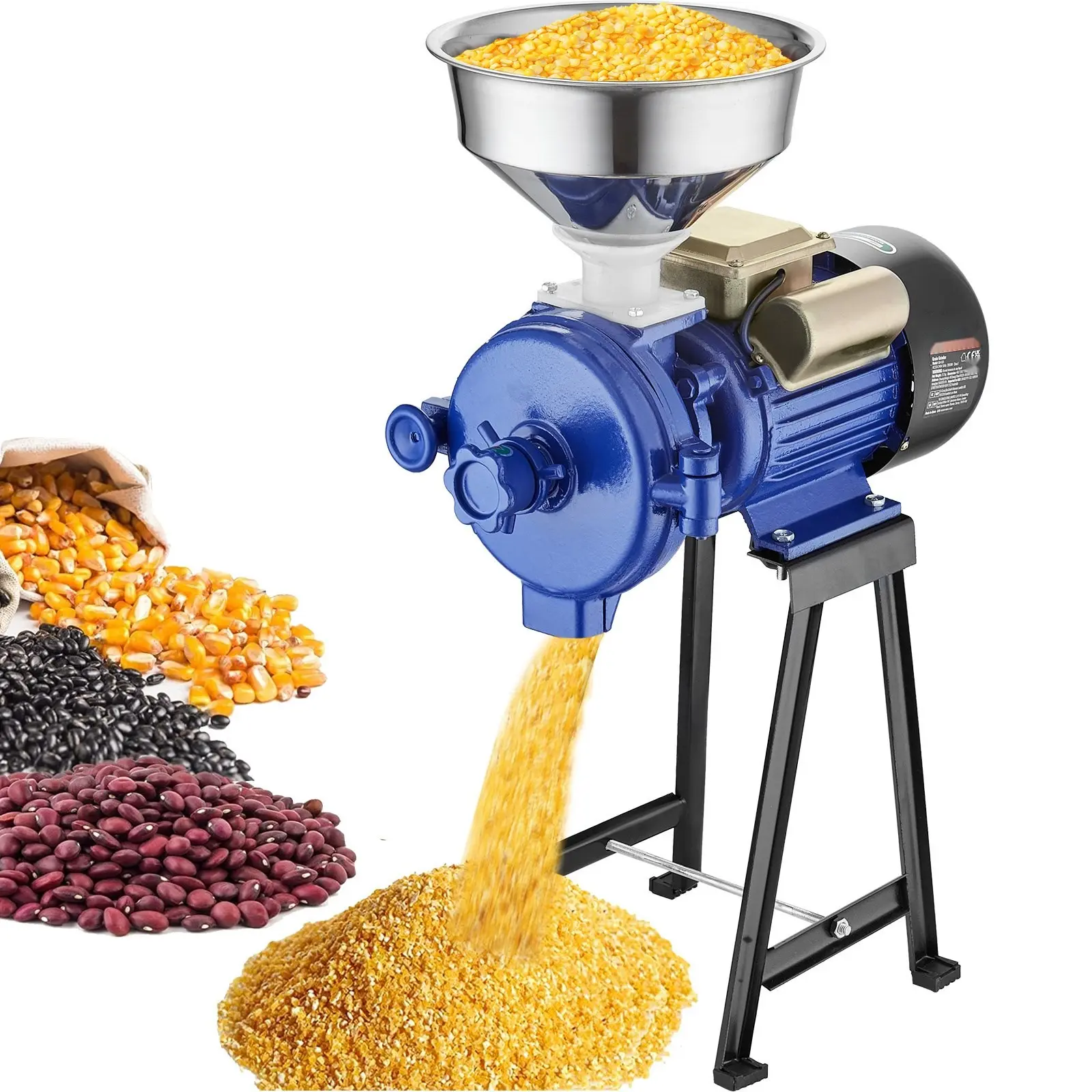 3000W High Power Electric Grain Grinder For Home Kitchen - Fast Corn Wheat Flour Mill Dry Grinder, Cereal Grinder Machine, Portable Electric Milling Mill For Barley Rice Oats, Stainless Steel Grinding Chamber