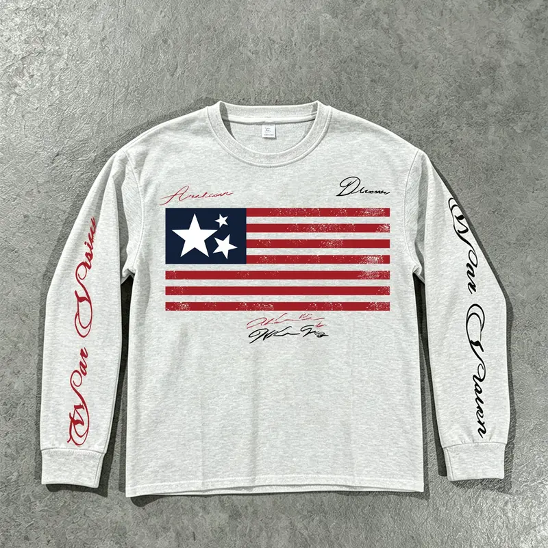 Unisex Vintage Graphic Print Crew Neck Long Sleeve T Shirt Rare Aesthetic Loose Fit 100% Cotton Casual Daily Commute Streetwear Top For All Seasons Classic Graphic Tees