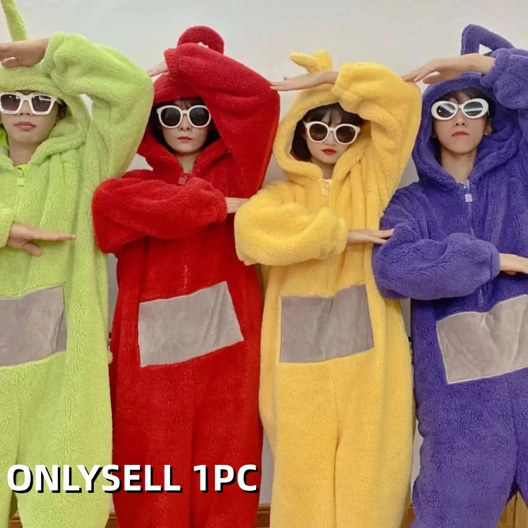 Comfortable Cartoon Character Hooded Onesie, Ultra Soft Fluffy Fleece Adult Pajamas Loungewear, Colorful Winter Wearable Blanket for Cozy Nights