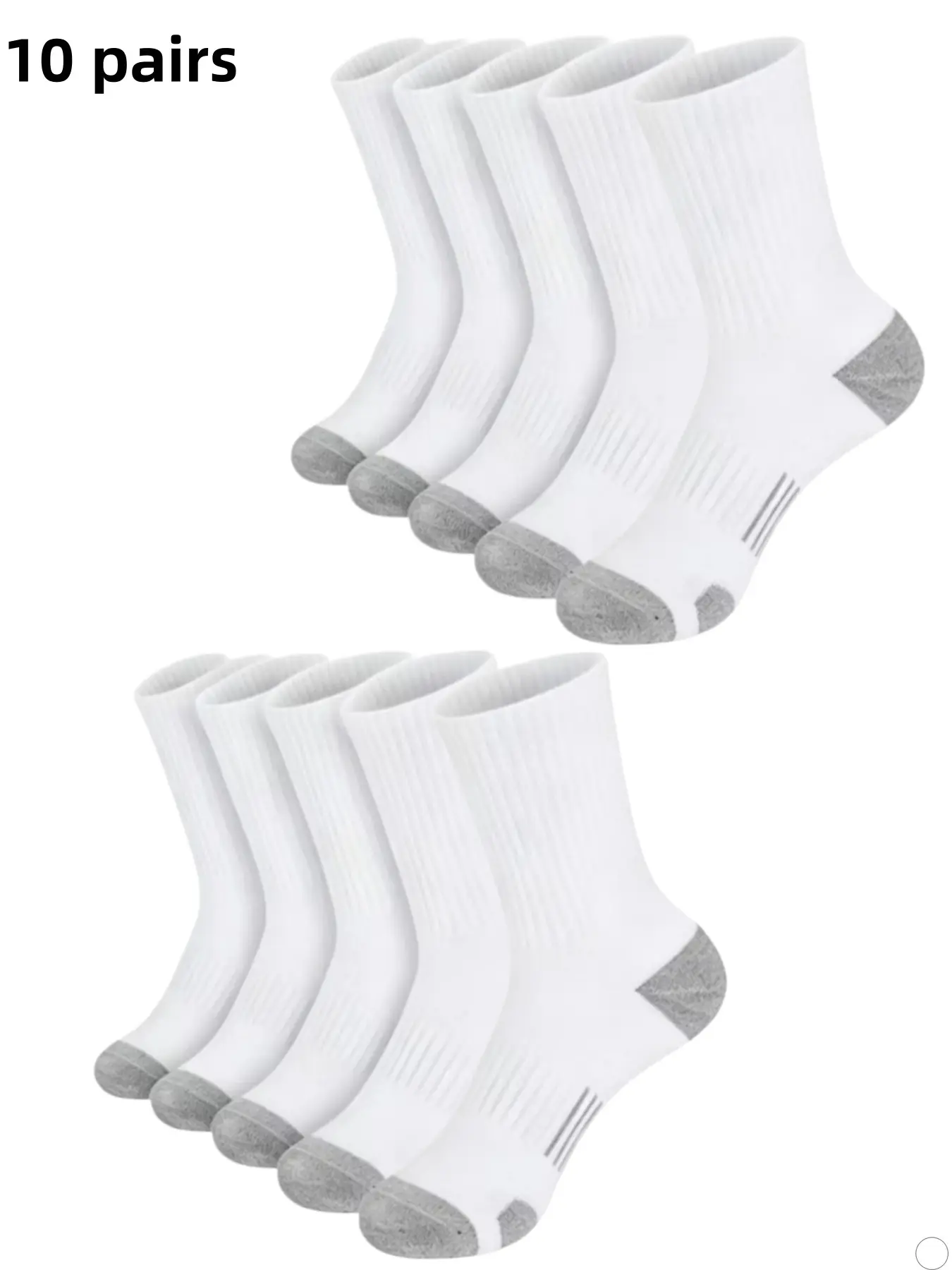 10 pairs of men's soft, elastic, breathable sports socks, Sock Packs, suitable for running and hiking, breathable and not stuffy on the feet, Athletic Socks