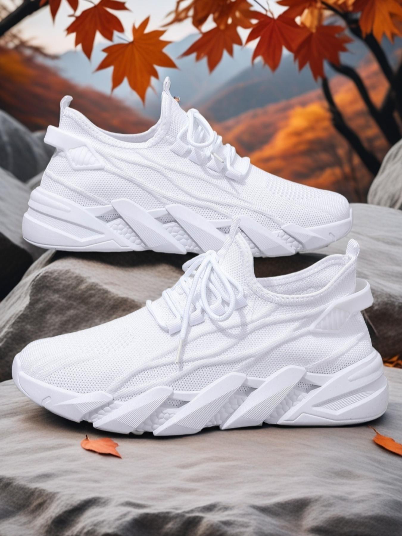 Men's Casual Sports Shoes, Shock Absorbing PVC Sole, Round Toe Low Top Design, All-Season Wearable, Comfortable & Durable