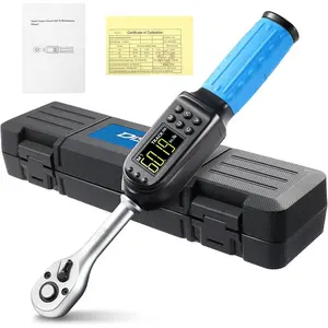 3/8 inch Digital Torque Wrench (5-135 N.m / 3.7-99.6 Ft.lb), ±2% Accuracy, 8 Presets & 500 Data Memory, 5 Units, LED & Buzzer Alert, / Modes, for Automotive   DIY
